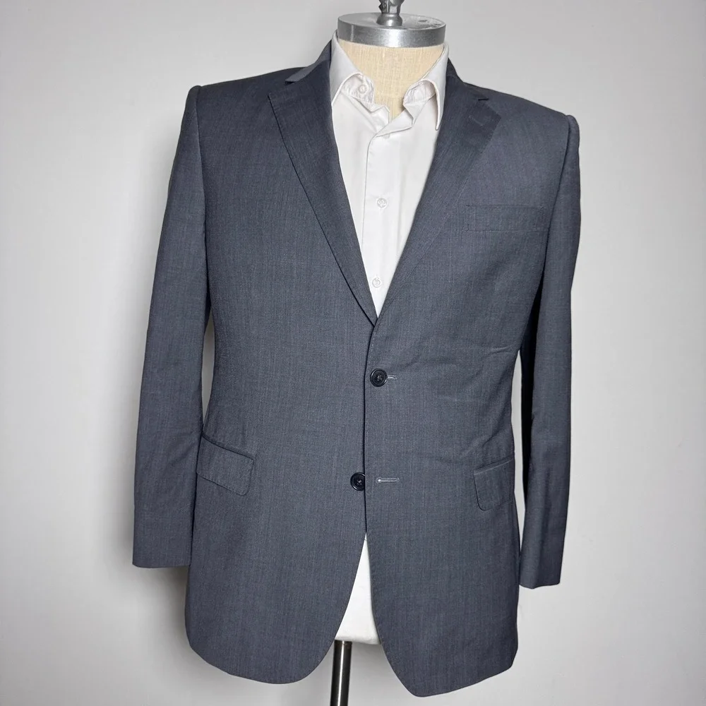 Brooks Brothers Blazer Mens 44S Gray Solid Explorer Madison Fit 2-Button Wool‎